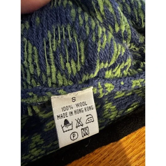 Vintage Vrikke Wool Nordic Knit Jacket Cardigan Women's S Green Sz S Folk Style - Picture 12 of 14
